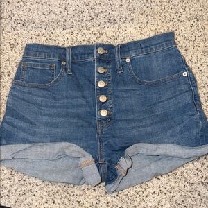 Madewell Denim Button-Up High-Rise Women's Shorts